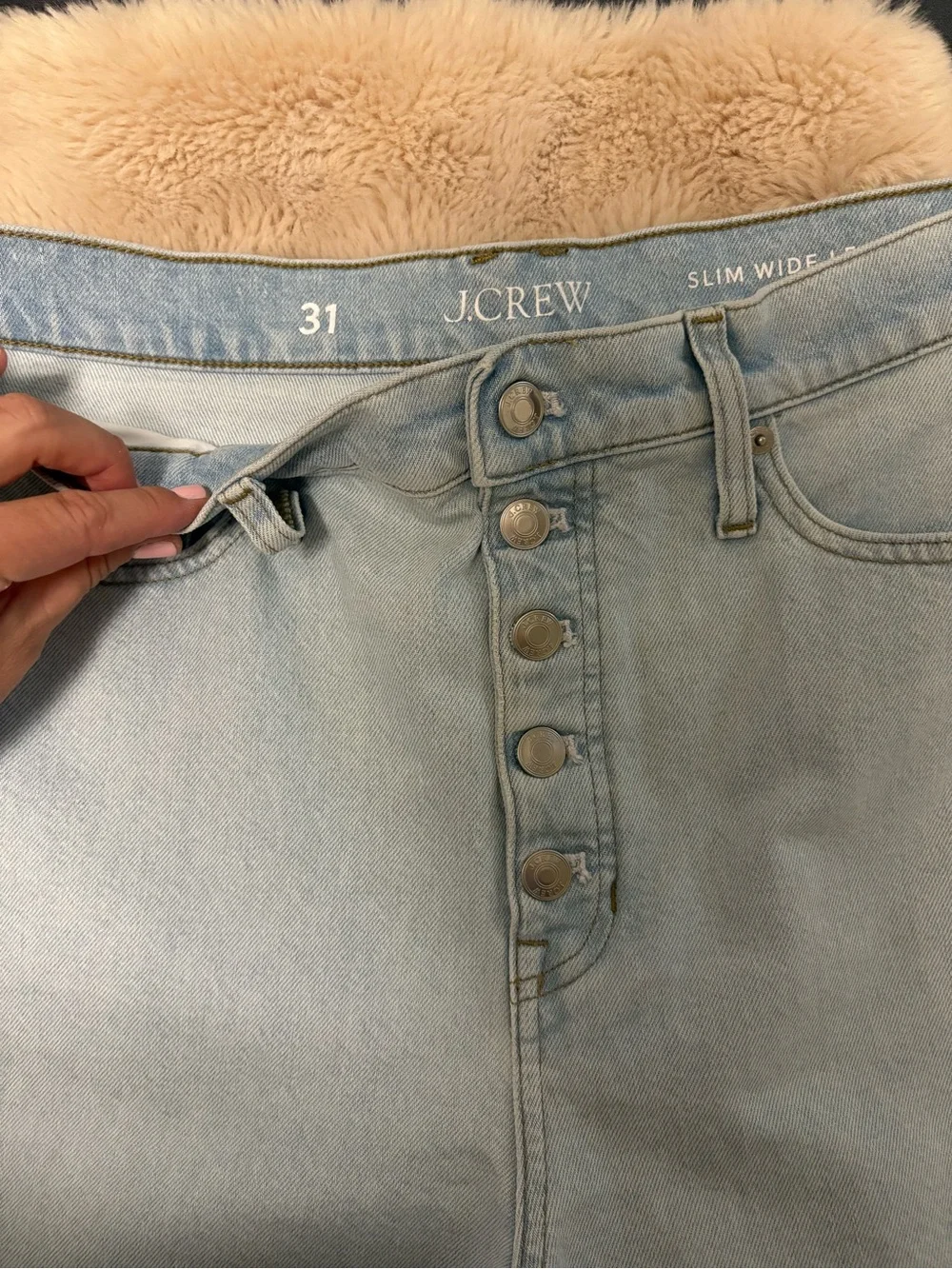 J. CREW SLIM WIDE LEG JEANS
